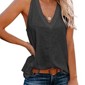 Uincloset Women's Summer Basic Sleeveless V Neck Casual Tank Tops